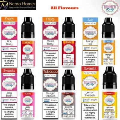 Buy Dinner Lady 3mg 50:50 E liquids 3mg - Free UK Next Day Delivery (no minimum spend)