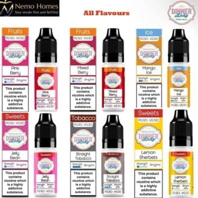 Buy Dinner Lady 6mg 50:50 E liquid 12mg - Free UK Next Day Delivery (no minimum spend)