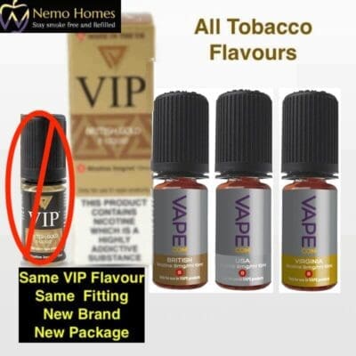 Buy Vapecom Tobacco Flavour E liquids  - Free UK Next Day Delivery (no minimum spend)