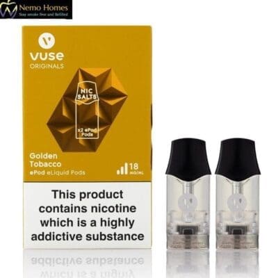 Buy Vuse Golden Tobacco ePod cartridges Disposable Pods - Free UK Next Day Delivery (no minimum spend)