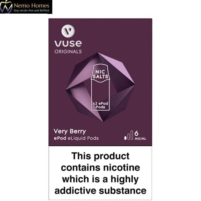 Buy Vuse Very Berry Nic Salts ePod cartridges Disposable Pods - Free UK Next Day Delivery (no minimum spend)