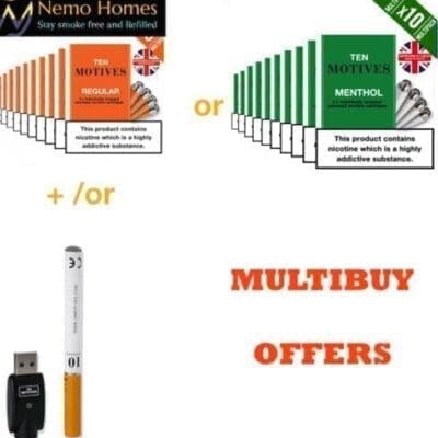 Buy Regular and Menthol 10 Motives Cartridges Cartomizer - Free UK Next Day Delivery (no minimum spend)