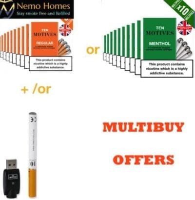 Buy Regular and Menthol 10 Motives Cartridges Cartomizer - Free UK Next Day Delivery (no minimum spend)