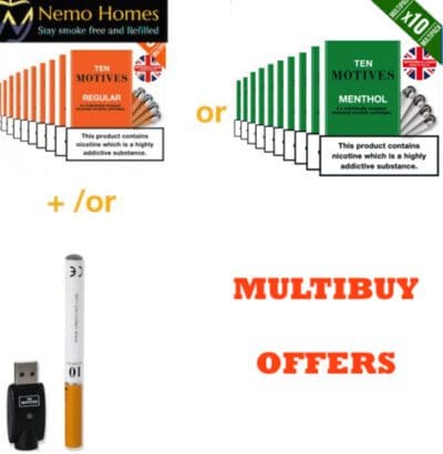 Buy Regular and Menthol 10 Motives Cartridges Cartomizer - Free UK Next Day Delivery (no minimum spend)