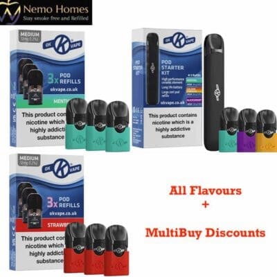 Buy Ok Vape Pod Vape Kit Disposable Pods - Free UK Next Day Delivery (no minimum spend)