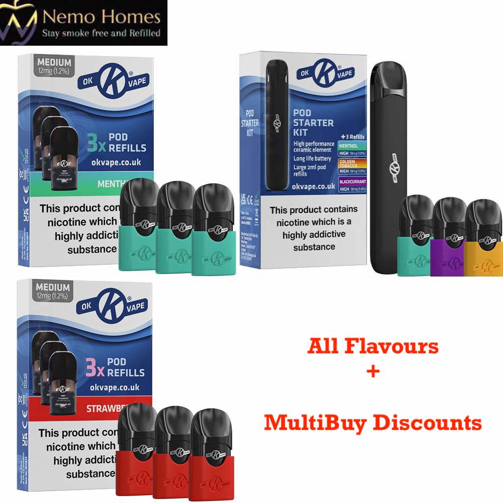 Buy Ok Vape Pod Vape Kit Disposable Pods - Free UK Next Day Delivery (no minimum spend)