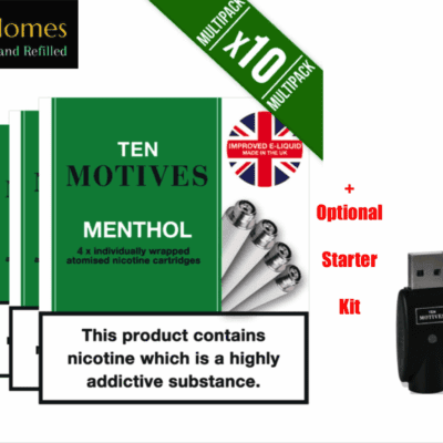Buy 10 Ten Motives Menthol Cartridges 10 motives - Free UK Next Day Delivery (no minimum spend)