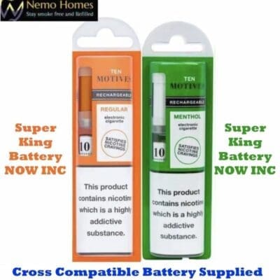 Buy 10 Ten Motives Rechargeable Cigalike Vape Ten motives - Free UK Next Day Delivery (no minimum spend)