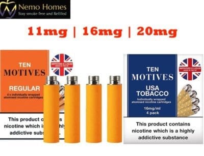 Buy 10 Motives Regular Cartomizer Refills Disposable Cartridge - Free UK Next Day Delivery (no minimum spend)