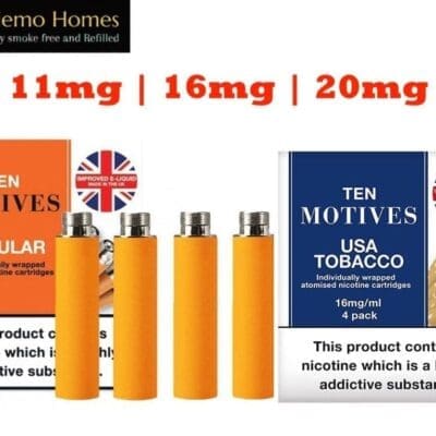 Buy 10 Motives Regular Cartomizer Refills Disposable Cartridge - Free UK Next Day Delivery (no minimum spend)