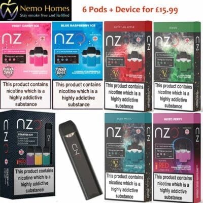 Buy NZO Vape Pods and Starter Kit  - Free UK Next Day Delivery (no minimum spend)