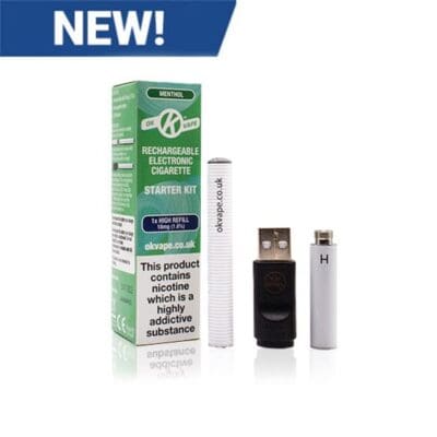 Buy Ok Vape Menthol Cigalike Starter or Essential Kit  - Free UK Next Day Delivery (no minimum spend)