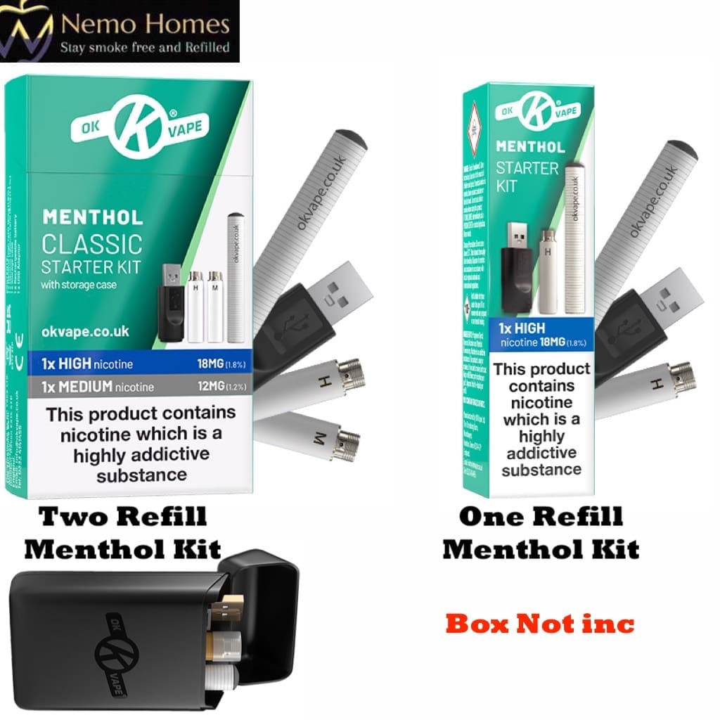 Buy Ok Vape Menthol Starter and Essential Kit - Free UK Next Day Delivery (no minimum spend)