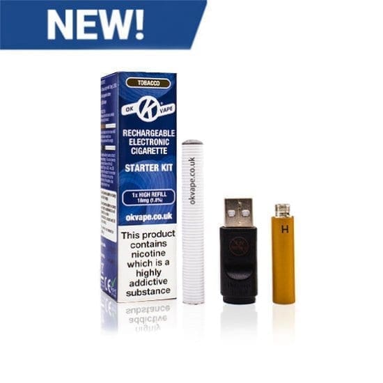 Buy Ok Vape Tobacco Cigalike Starter or Essential Kit  - Free UK Next Day Delivery (no minimum spend)