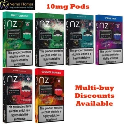 Buy NZO 10mg Vape Pod Refills | Leprechaun and SAVACCO E liquid  - Free UK Next Day Delivery (no minimum spend)