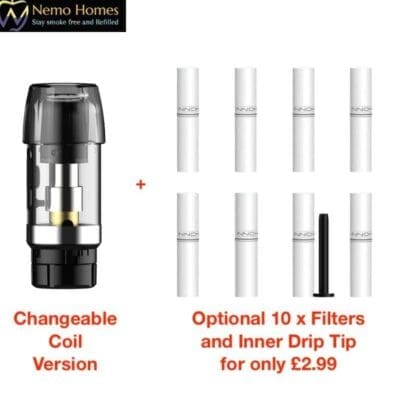 Buy Innokin EQ FLTR Pod with Changeable Coils + Opt Soft Tips  - Free UK Next Day Delivery (no minimum spend)