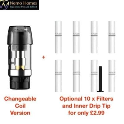 Buy Innokin EQ FLTR Pod with Changeable Coils + Opt Soft Tips - Free UK Next Day Delivery (no minimum spend)