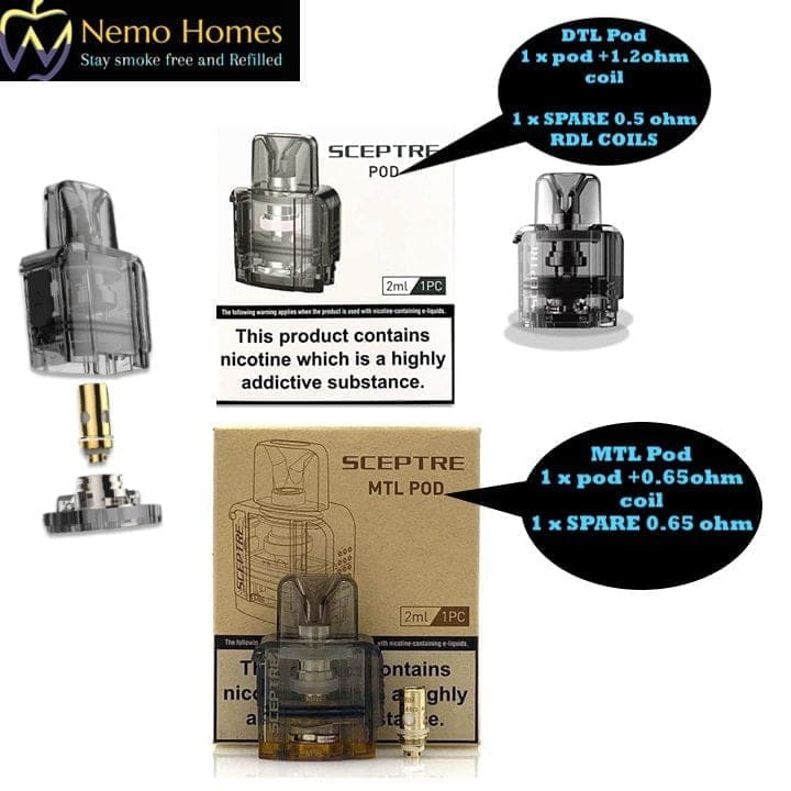 Buy Innokin Sceptre MTL | DTL | RDL Replacement Pods - Free UK Next Day Delivery (no minimum spend)