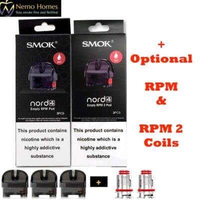 Buy Smok Nord 4 RPM and RPM 2 Pod and Coils  - Free UK Next Day Delivery (no minimum spend)