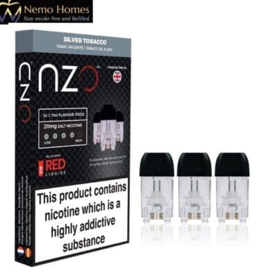 Buy NZO Silver Tobacco 20mg Pod Refills Disposable Pods - Free UK Next Day Delivery (no minimum spend)