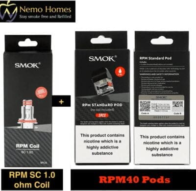 Buy Smok RPM40 Pod and Coils Disposable Pods - Free UK Next Day Delivery (no minimum spend)