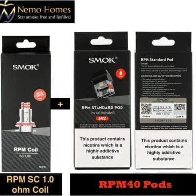 Buy Smok RPM40 Pod and Coils Disposable Pods - Free UK Next Day Delivery (no minimum spend)