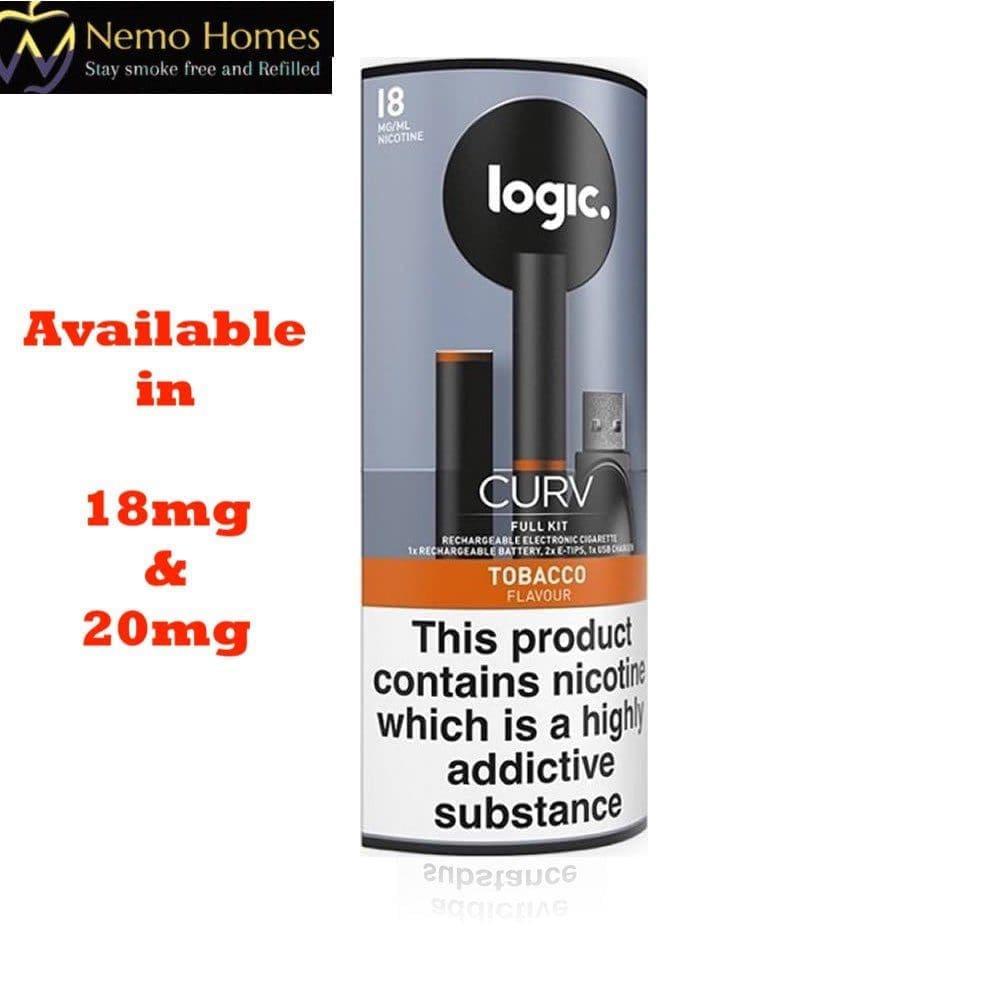 Buy Logic Curv Full E-cigarette Starter kit Disposable Cartridge - Free UK Next Day Delivery (no minimum spend)