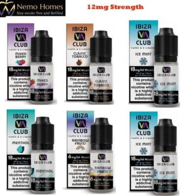 Buy Ibiza Club 12mg 50:50 Vape E liquid 6mg - Free UK Next Day Delivery (no minimum spend)