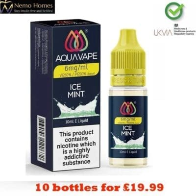 Buy Aquavape Ice Mint 6mg E liquid 6mg - Free UK Next Day Delivery (no minimum spend)