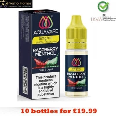 Buy Aquavape Raspberry Menthol 6mg E liquid 6mg - Free UK Next Day Delivery (no minimum spend)
