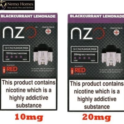 Buy NZO Blackcurrant Lemonade Nic Salt Pod blackcurrant - Free UK Next Day Delivery (no minimum spend)