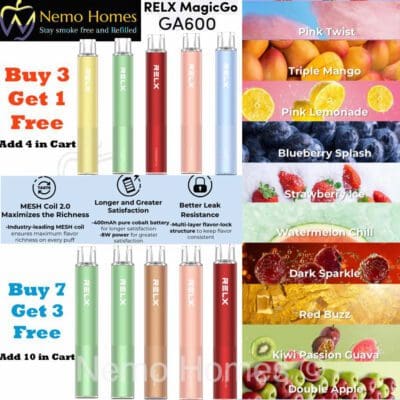 Buy Relx MagicGo GA600 20mg Disposable Vape Disposable - Free UK Next Day Delivery (no minimum spend)