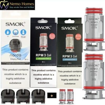 Buy Smok NORD 5 RPM 3 Pod and Coils  - Free UK Next Day Delivery (no minimum spend)