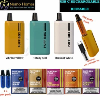 Buy Puff Box Rechargeable Disposables | Puffbox  - Free UK Next Day Delivery (no minimum spend)
