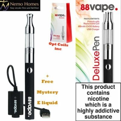 Buy 88Vape Deluxe Vape Pen and Coils  - Free UK Next Day Delivery (no minimum spend)