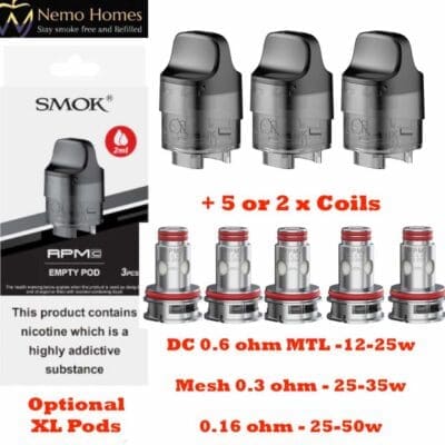 Buy Smok RPM C Pod and Coils | RPMC 2ml 4ml  - Free UK Next Day Delivery (no minimum spend)