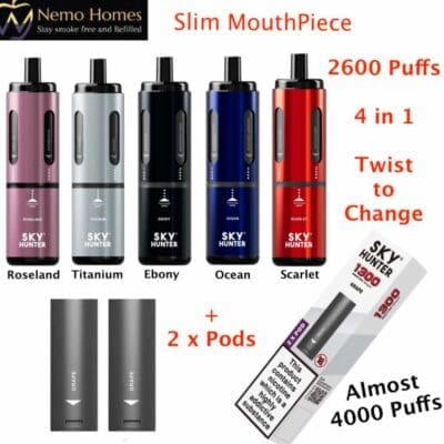 Buy Sky Hunter Twist Slim 4 in 1 Vape Kit 4 in 1 Disposable - Free UK Next Day Delivery (no minimum spend)