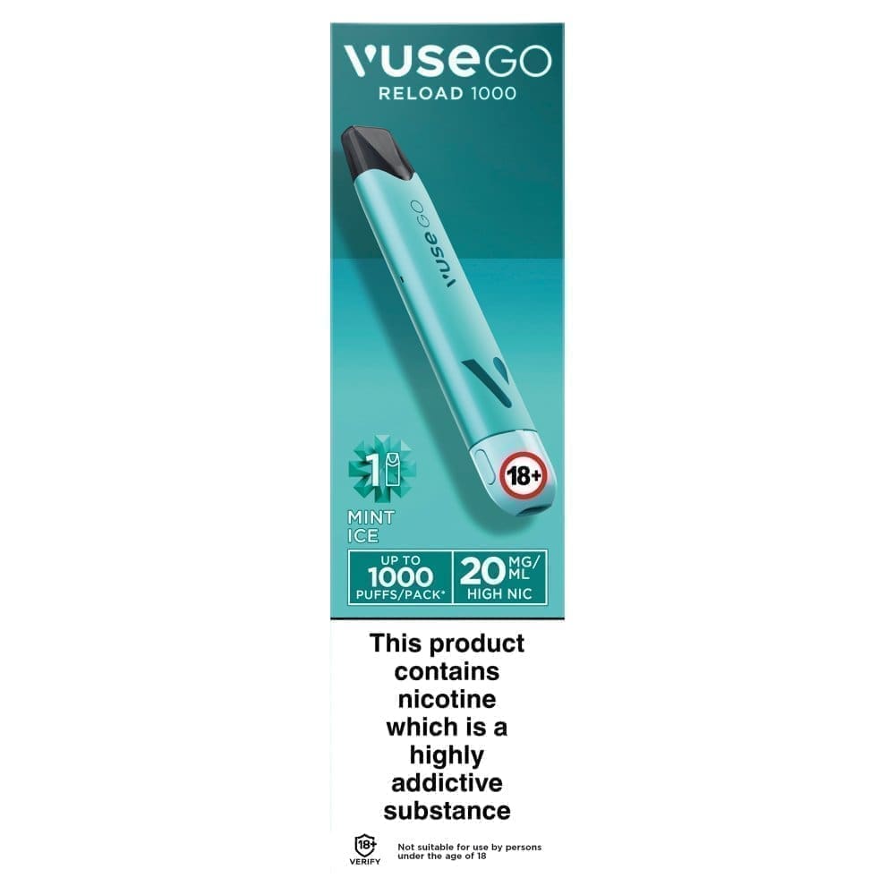 Buy Mint Ice Vuse Go 1000 Rechargeable Vape Disposable - Free UK Next Day Delivery (no minimum spend)