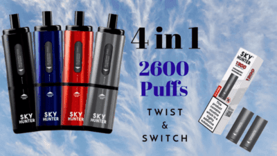 Buy Sky Hunter Vape Pod Cartridge 4 in 1 Disposable - Free UK Next Day Delivery (no minimum spend)