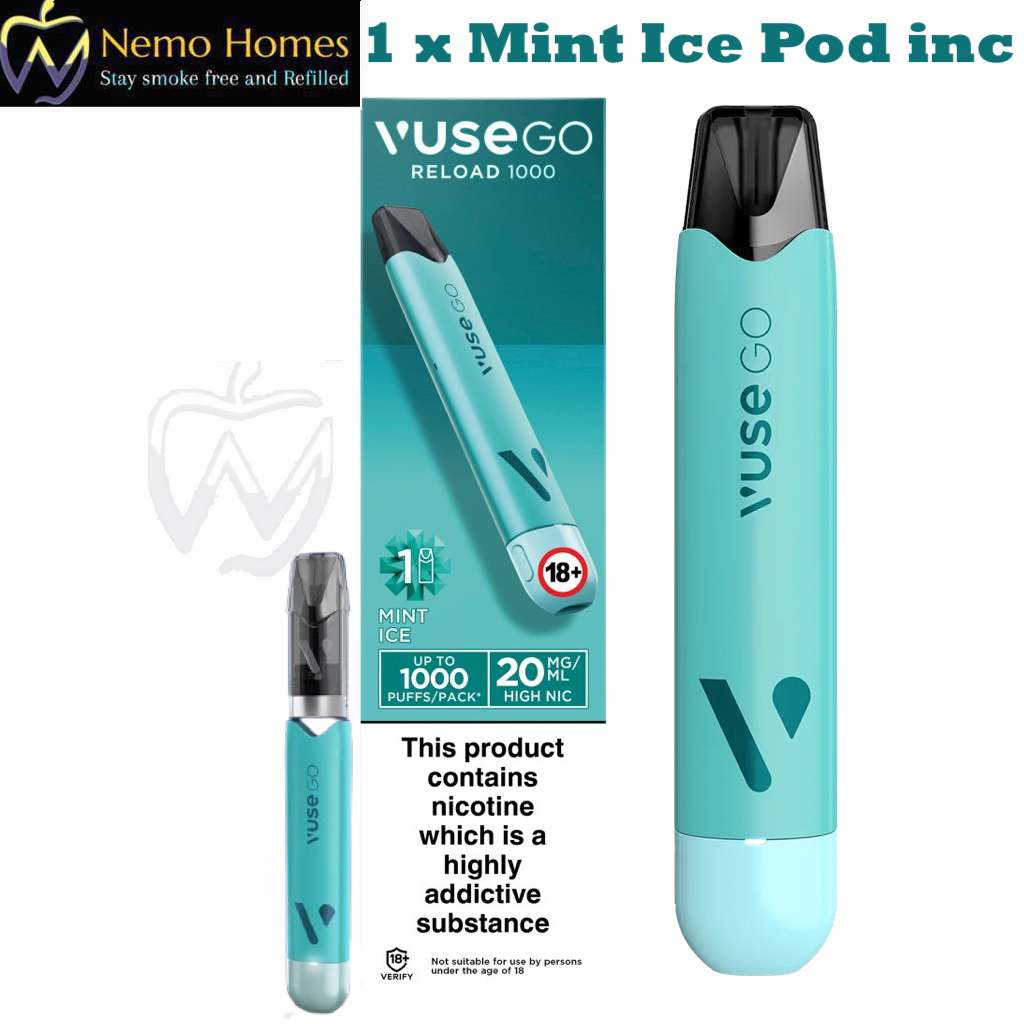 Buy Mint Ice Vuse Go 1000 Rechargeable Vape Disposable - Free UK Next Day Delivery (no minimum spend)