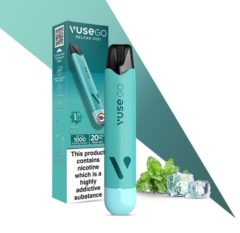 Buy Mint Ice Vuse Go 1000 Rechargeable Vape Disposable - Free UK Next Day Delivery (no minimum spend)