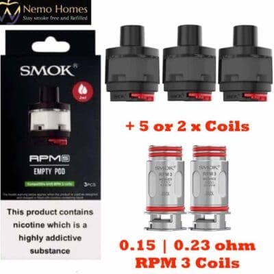 Buy Smok RPM 5 Pods and Coils  - Free UK Next Day Delivery (no minimum spend)