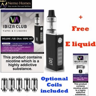 Buy Ibiza Club Deluxe Sub Ohm Vape Kit coils - Free UK Next Day Delivery (no minimum spend)