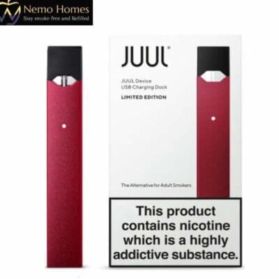 Buy Maroon Red Juul Device - Limited Edition Disposable Pods - Free UK Next Day Delivery (no minimum spend)