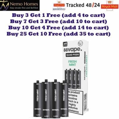 Buy 88Vape Quad 4-in-1 Kit and Quad Pods  - Free UK Next Day Delivery (no minimum spend)