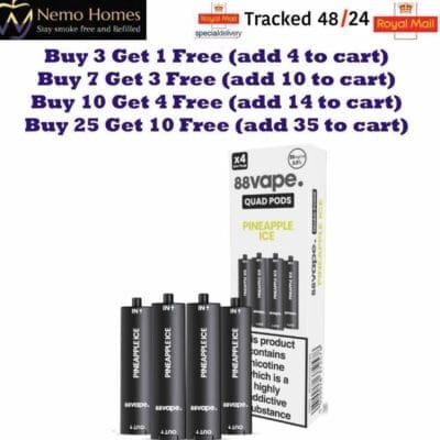 Buy 88Vape Quad 4-in-1 Kit and Quad Pods  - Free UK Next Day Delivery (no minimum spend)