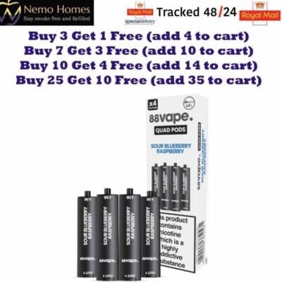 Buy 88Vape Quad 4-in-1 Kit and Quad Pods  - Free UK Next Day Delivery (no minimum spend)