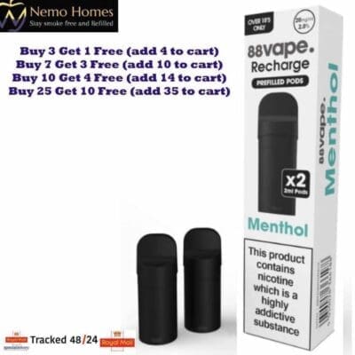 Buy 88Vape Recharge Vape Kit and Pods - Free UK Next Day Delivery (no minimum spend)