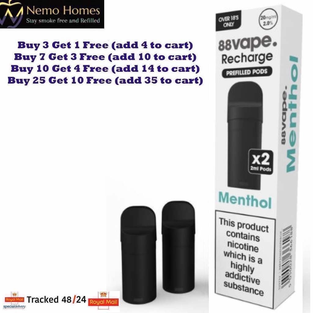 Buy 88Vape Recharge Vape Kit and Pods - Free UK Next Day Delivery (no minimum spend)