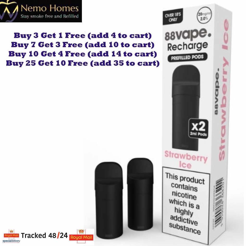 Buy 88Vape Recharge Vape Kit and Pods - Free UK Next Day Delivery (no minimum spend)